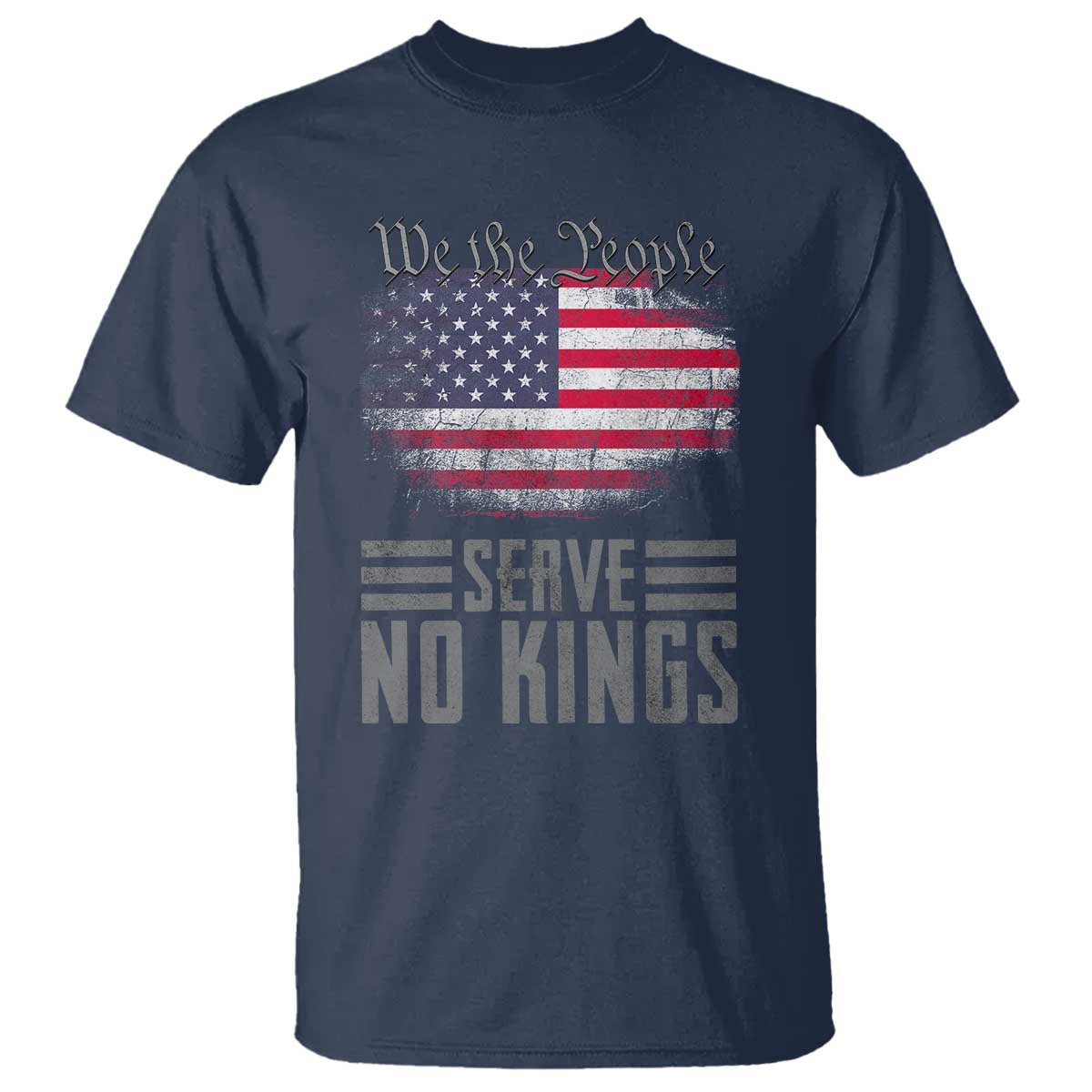 We The People Serve No Kings T Shirt Patriotic Eagle American Flag - Wonder Print Shop