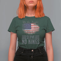 We The People Serve No Kings T Shirt For Women Patriotic Eagle American Flag - Wonder Print Shop