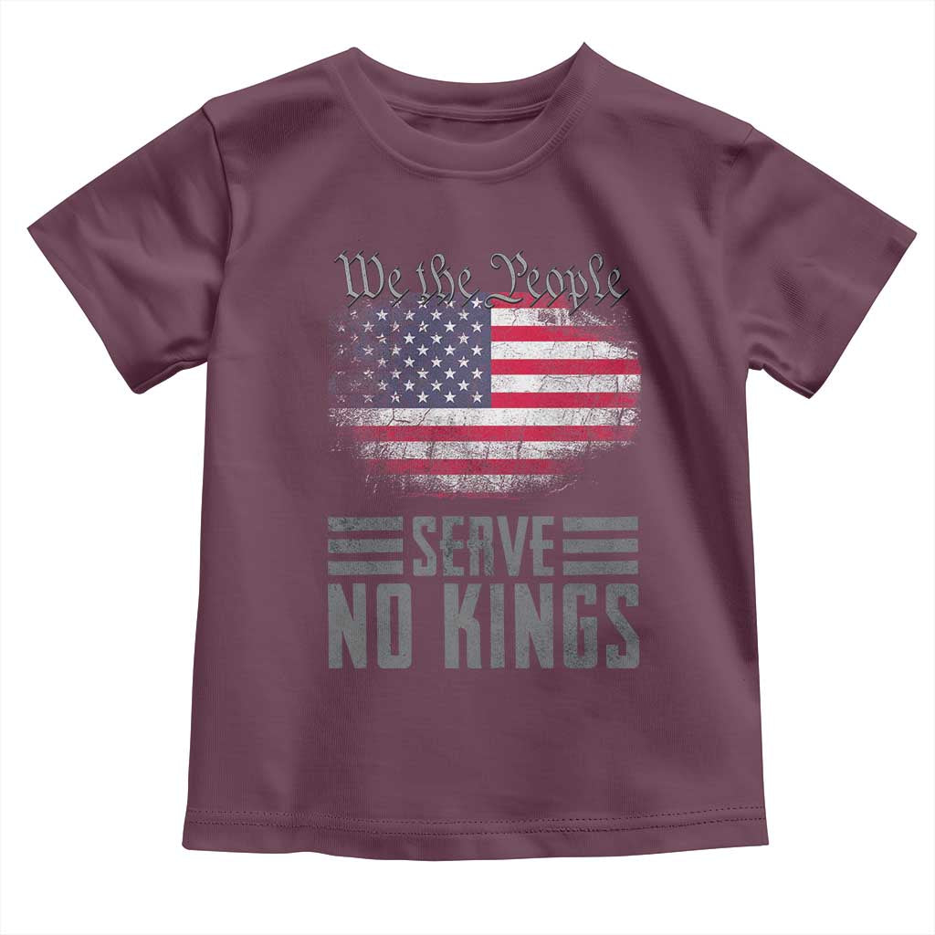 We The People Serve No Kings Toddler T Shirt Patriotic Eagle American Flag - Wonder Print Shop