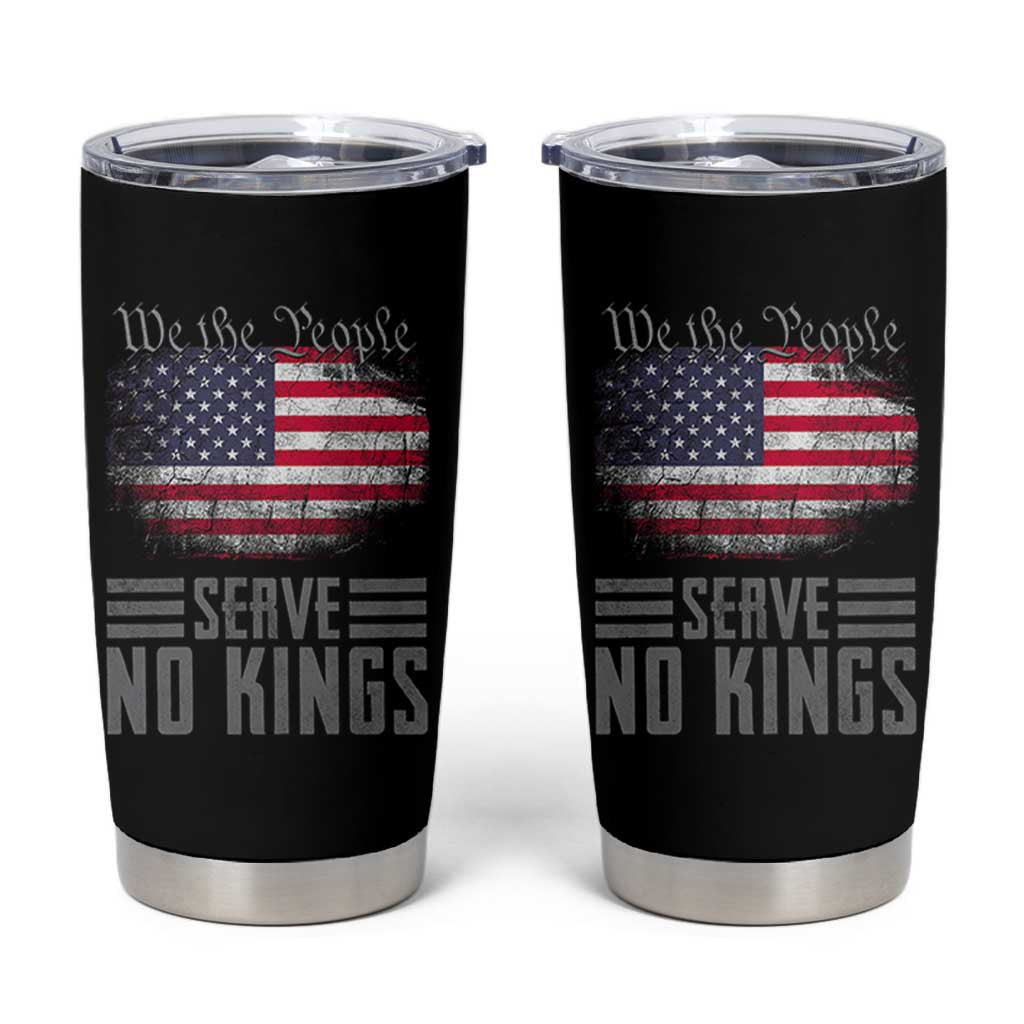 We The People Serve No Kings Tumbler Cup Patriotic Eagle American Flag - Wonder Print Shop