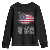 We The People Serve No Kings Youth Sweatshirt Patriotic Eagle American Flag - Wonder Print Shop