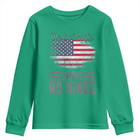 We The People Serve No Kings Youth Sweatshirt Patriotic Eagle American Flag - Wonder Print Shop
