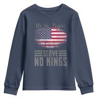 We The People Serve No Kings Youth Sweatshirt Patriotic Eagle American Flag - Wonder Print Shop