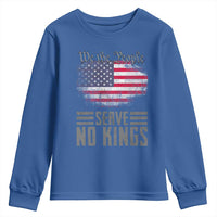 We The People Serve No Kings Youth Sweatshirt Patriotic Eagle American Flag - Wonder Print Shop