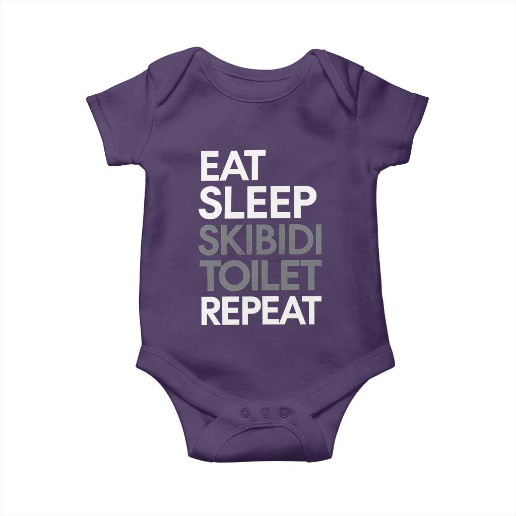 Eat Sleep Skibidi Toilet Repeat Baby Onesie Funny Gen Alpha Slang