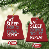 Eat Sleep Skibidi Toilet Repeat Christmas Ornament Funny Gen Alpha Slang - Wonder Print Shop