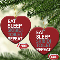 Eat Sleep Skibidi Toilet Repeat Christmas Ornament Funny Gen Alpha Slang - Wonder Print Shop