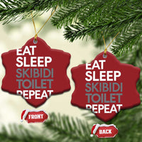 Eat Sleep Skibidi Toilet Repeat Christmas Ornament Funny Gen Alpha Slang - Wonder Print Shop