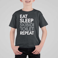 Eat Sleep Skibidi Toilet Repeat T Shirt For Kid Funny Gen Alpha Slang - Wonder Print Shop