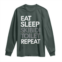 Eat Sleep Skibidi Toilet Repeat Long Sleeve Shirt Funny Gen Alpha Slang