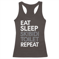 Eat Sleep Skibidi Toilet Repeat Racerback Tank Top Funny Gen Alpha Slang