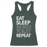 Eat Sleep Skibidi Toilet Repeat Racerback Tank Top Funny Gen Alpha Slang