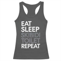 Eat Sleep Skibidi Toilet Repeat Racerback Tank Top Funny Gen Alpha Slang