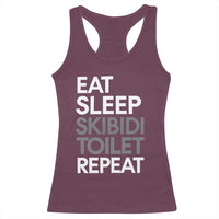 Eat Sleep Skibidi Toilet Repeat Racerback Tank Top Funny Gen Alpha Slang