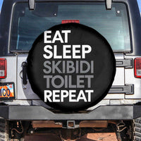 Eat Sleep Skibidi Toilet Repeat Spare Tire Cover Funny Gen Alpha Slang