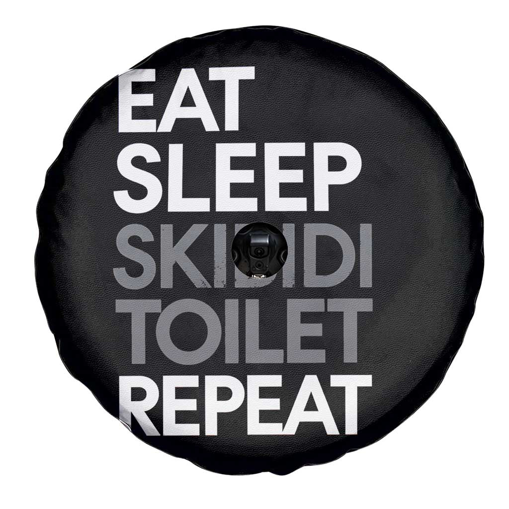 Eat Sleep Skibidi Toilet Repeat Spare Tire Cover Funny Gen Alpha Slang