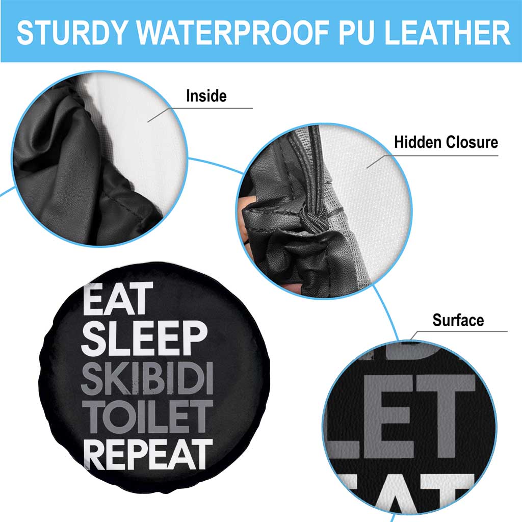 Eat Sleep Skibidi Toilet Repeat Spare Tire Cover Funny Gen Alpha Slang