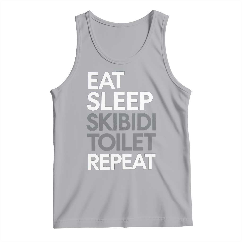 Eat Sleep Skibidi Toilet Repeat Tank Top Funny Gen Alpha Slang