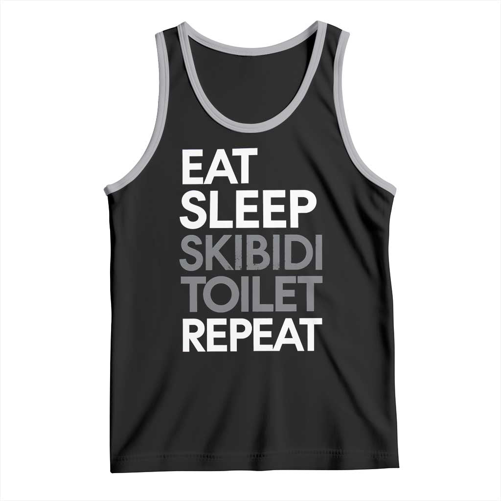 Eat Sleep Skibidi Toilet Repeat Tank Top Funny Gen Alpha Slang