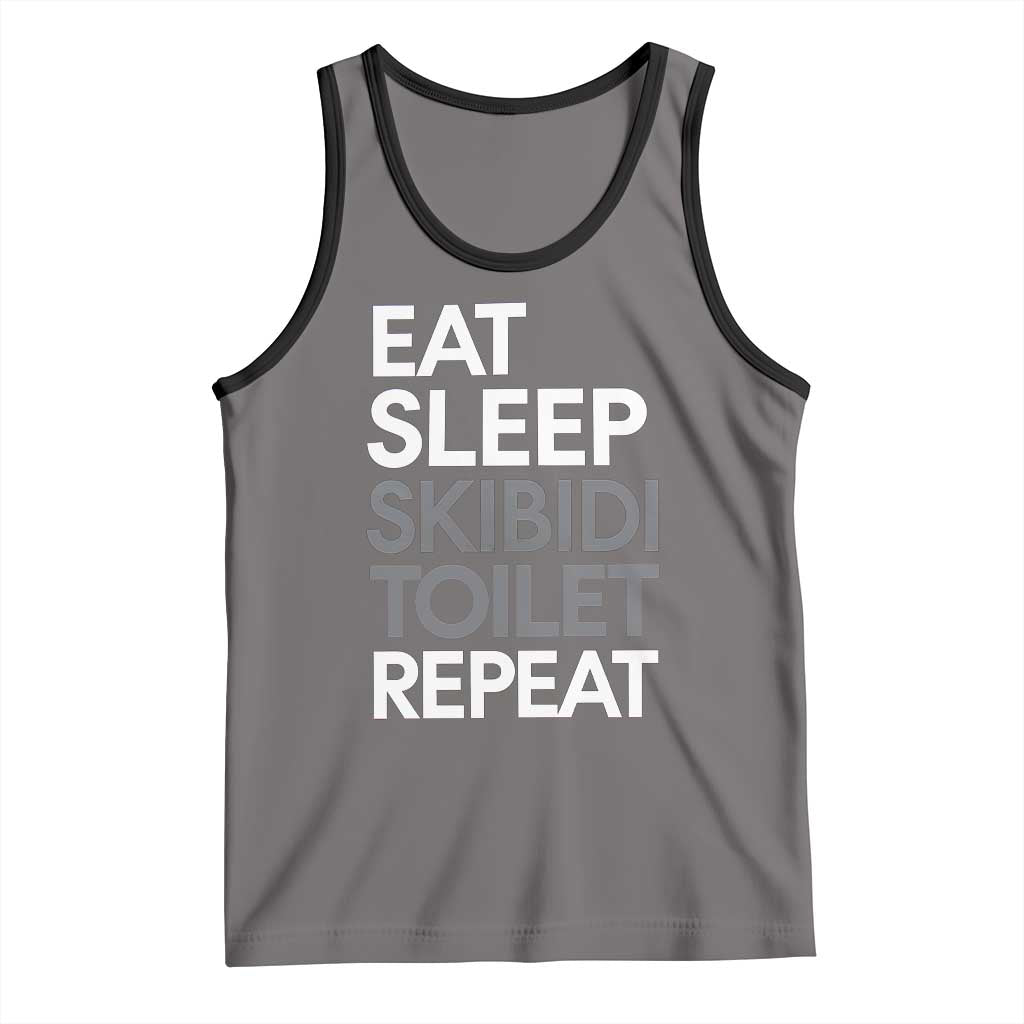 Eat Sleep Skibidi Toilet Repeat Tank Top Funny Gen Alpha Slang