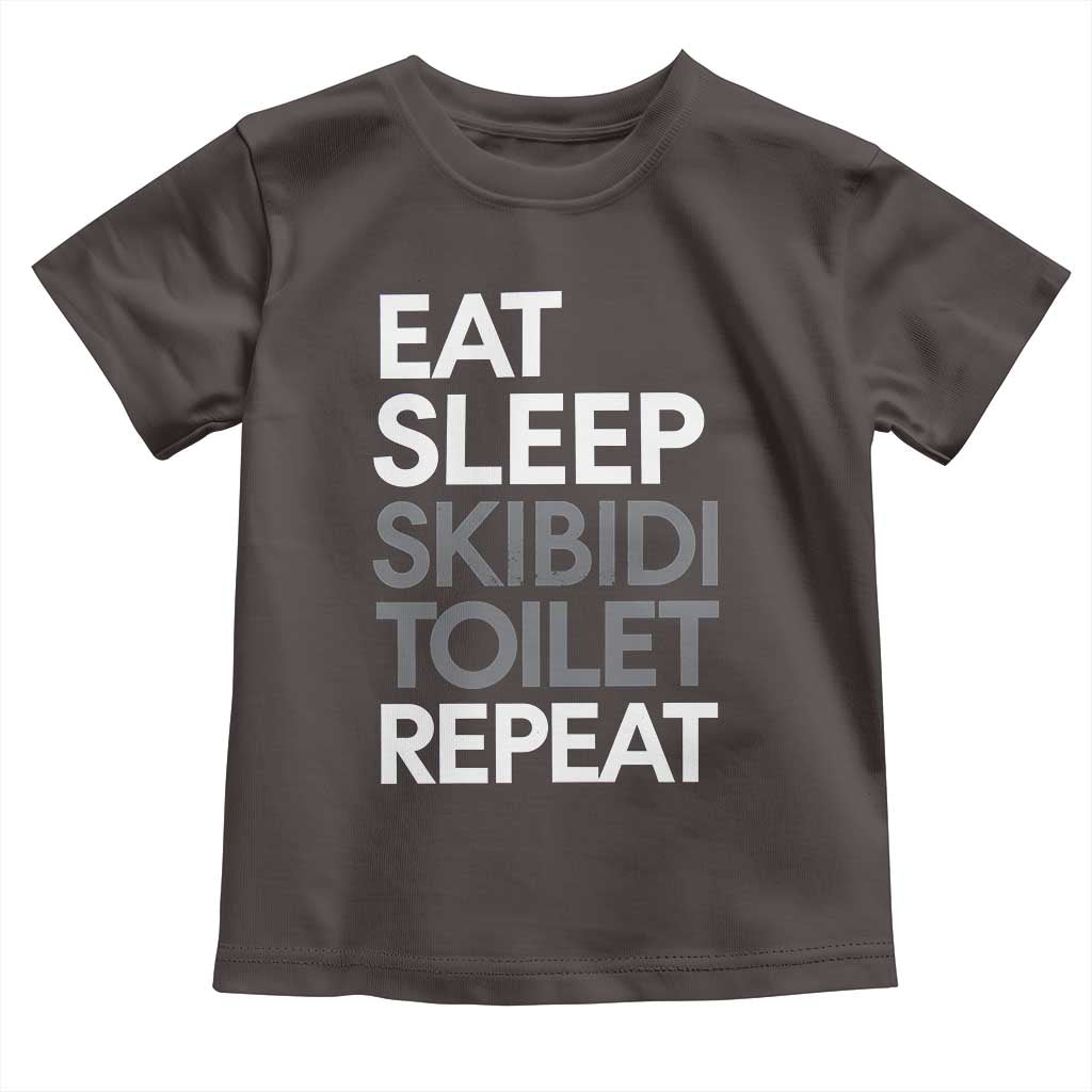 Eat Sleep Skibidi Toilet Repeat Toddler T Shirt Funny Gen Alpha Slang