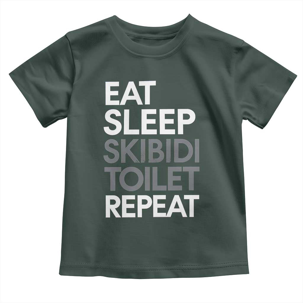 Eat Sleep Skibidi Toilet Repeat Toddler T Shirt Funny Gen Alpha Slang