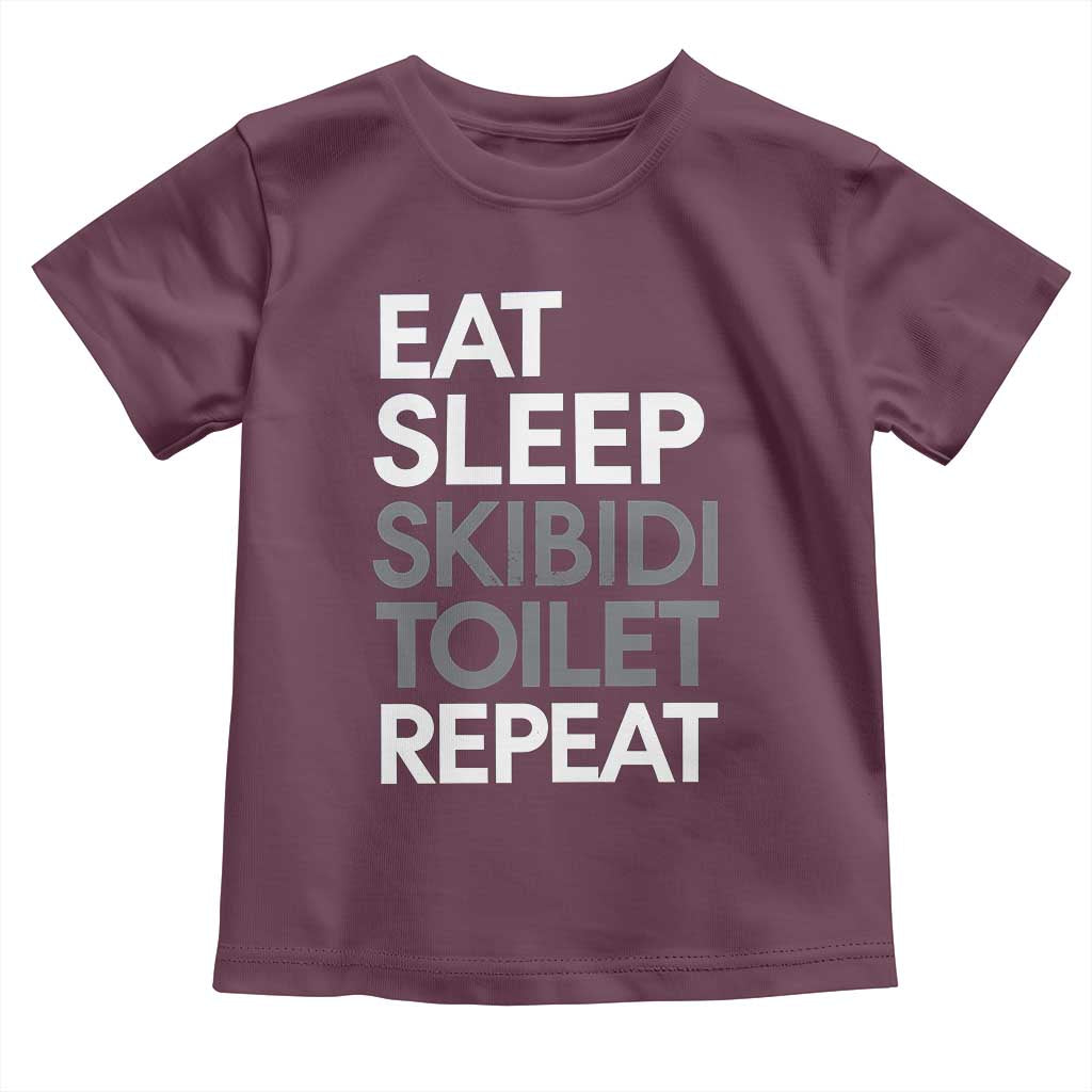 Eat Sleep Skibidi Toilet Repeat Toddler T Shirt Funny Gen Alpha Slang