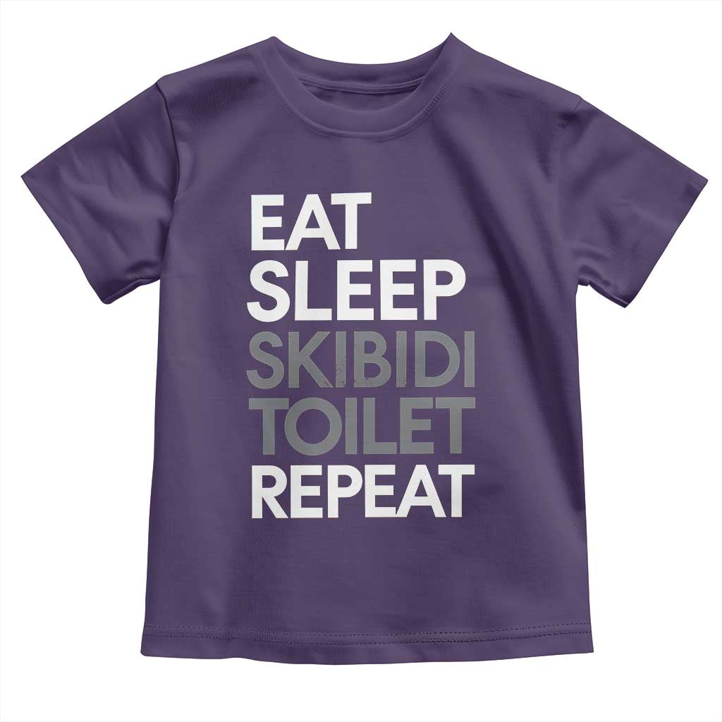 Eat Sleep Skibidi Toilet Repeat Toddler T Shirt Funny Gen Alpha Slang