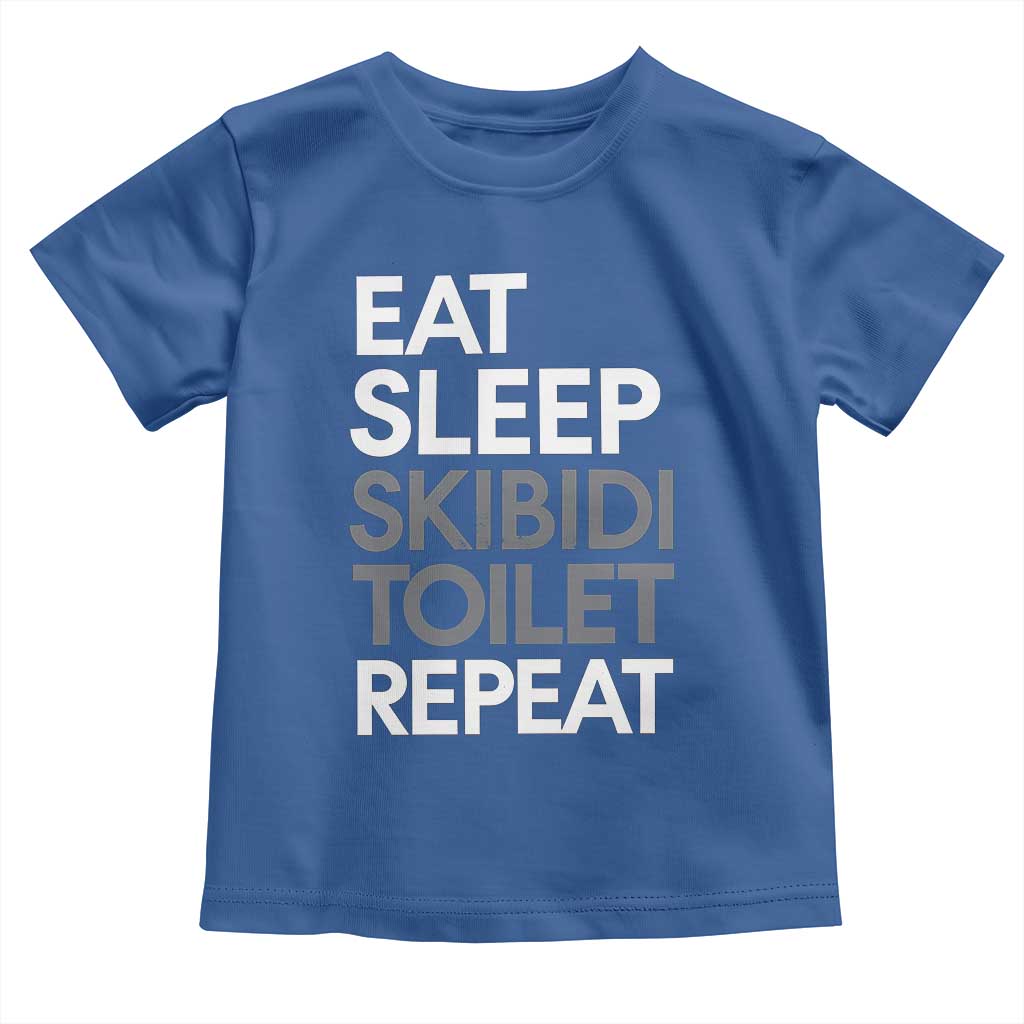 Eat Sleep Skibidi Toilet Repeat Toddler T Shirt Funny Gen Alpha Slang