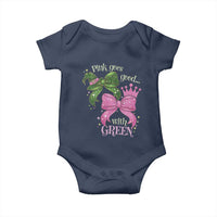 Green and Pink Coquette Bow Baby Onesie Pink Goes Good With Green