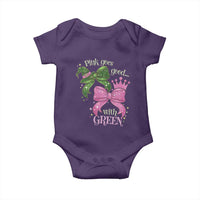 Green and Pink Coquette Bow Baby Onesie Pink Goes Good With Green