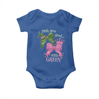 Green and Pink Coquette Bow Baby Onesie Pink Goes Good With Green