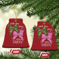 Green and Pink Coquette Bow Christmas Ornament Pink Goes Good With Green - Wonder Print Shop