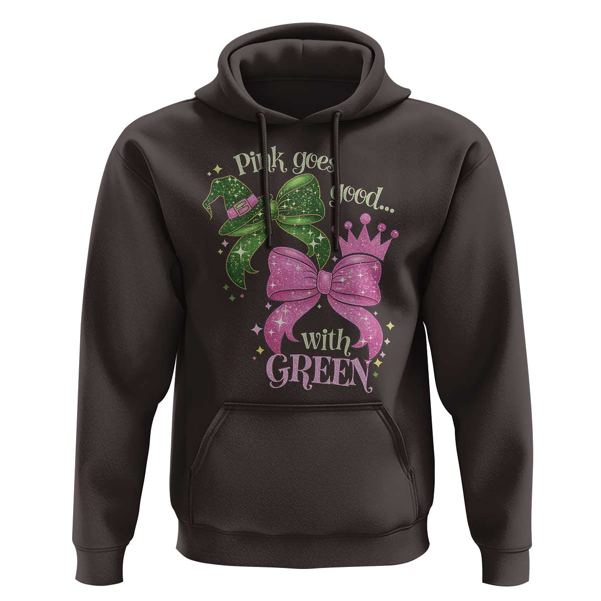 Green and Pink Coquette Bow Hoodie Pink Goes Good With Green