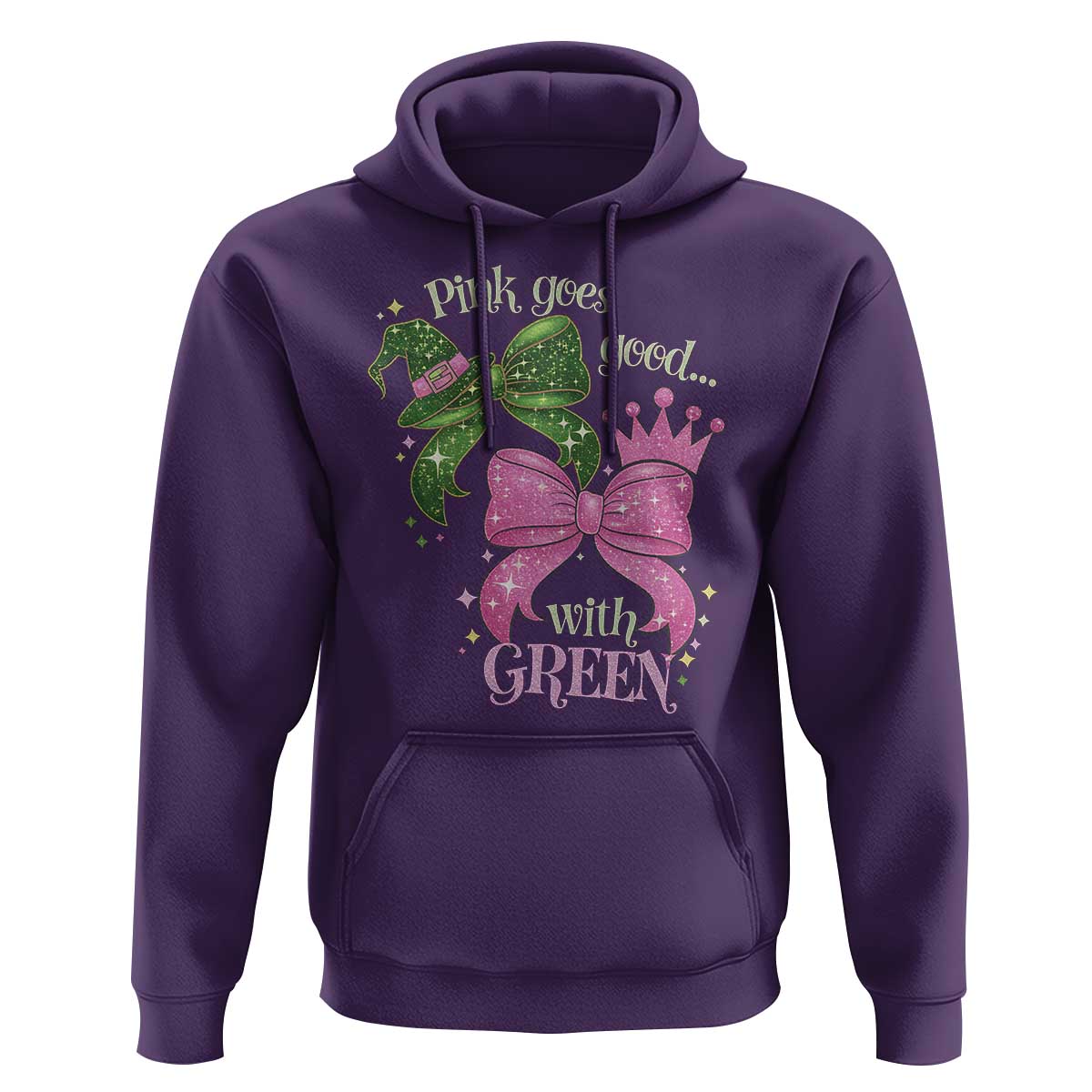 Green and Pink Coquette Bow Hoodie Pink Goes Good With Green