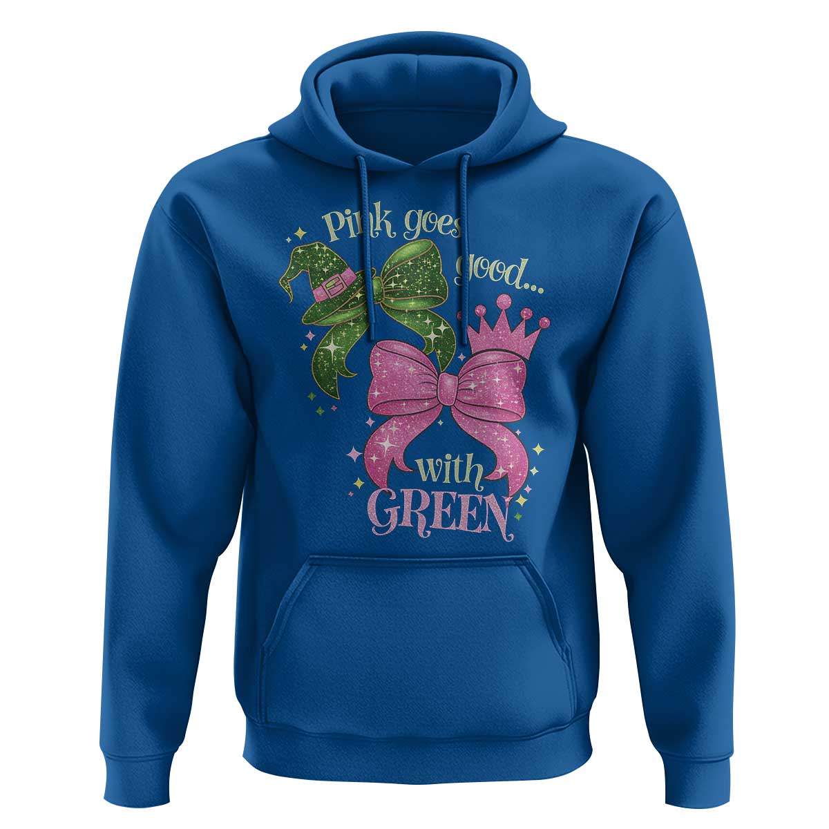 Green and Pink Coquette Bow Hoodie Pink Goes Good With Green