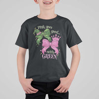 Green and Pink Coquette Bow T Shirt For Kid Pink Goes Good With Green - Wonder Print Shop