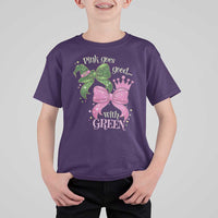 Green and Pink Coquette Bow T Shirt For Kid Pink Goes Good With Green - Wonder Print Shop