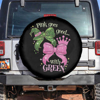 Green and Pink Coquette Bow Spare Tire Cover Pink Goes Good With Green
