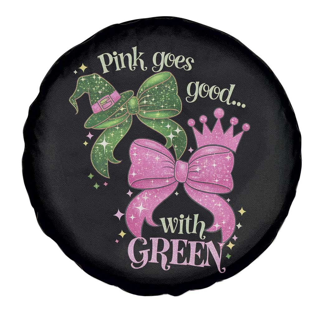 Green and Pink Coquette Bow Spare Tire Cover Pink Goes Good With Green