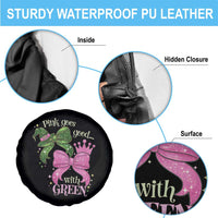 Green and Pink Coquette Bow Spare Tire Cover Pink Goes Good With Green