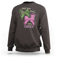 Green and Pink Coquette Bow Sweatshirt Pink Goes Good With Green - Wonder Print Shop