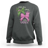Green and Pink Coquette Bow Sweatshirt Pink Goes Good With Green - Wonder Print Shop