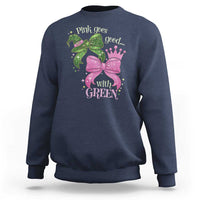 Green and Pink Coquette Bow Sweatshirt Pink Goes Good With Green - Wonder Print Shop