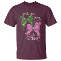 Green and Pink Coquette Bow T Shirt Pink Goes Good With Green - Wonder Print Shop