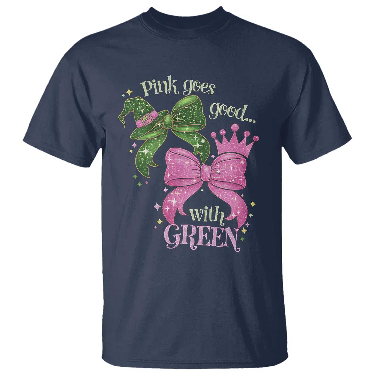 Green and Pink Coquette Bow T Shirt Pink Goes Good With Green - Wonder Print Shop