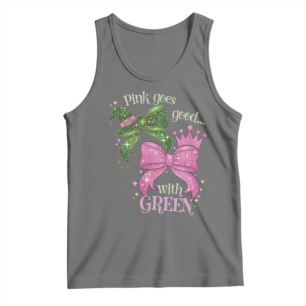 Green and Pink Coquette Bow Tank Top Pink Goes Good With Green