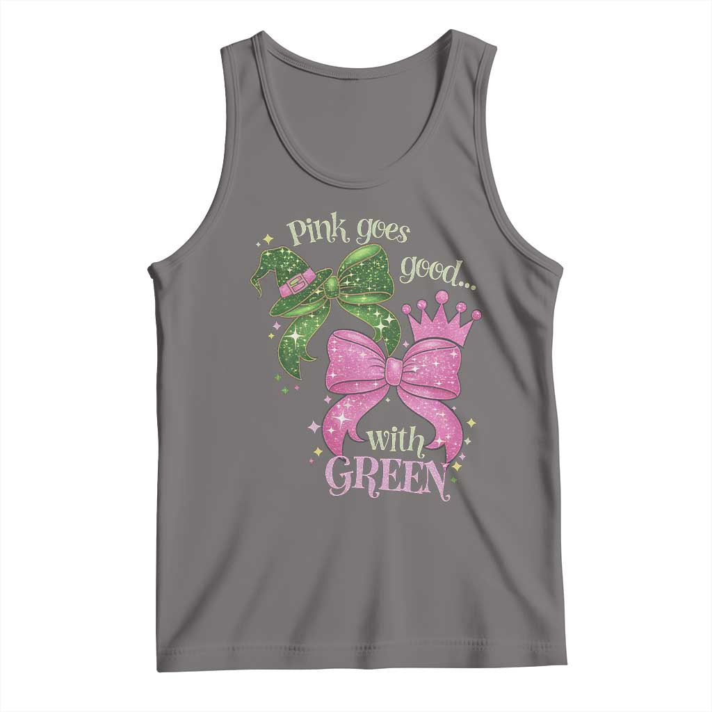 Green and Pink Coquette Bow Tank Top Pink Goes Good With Green