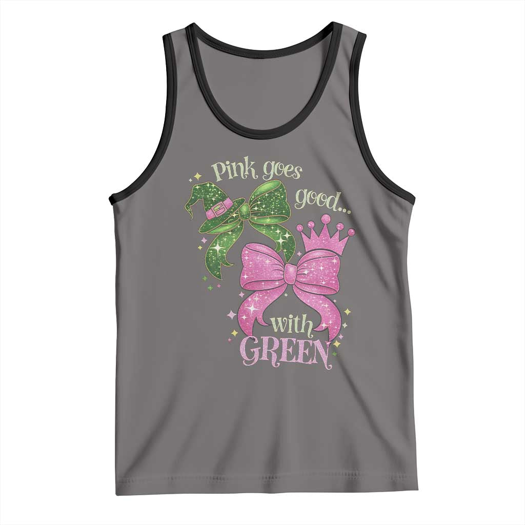 Green and Pink Coquette Bow Tank Top Pink Goes Good With Green