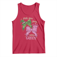 Green and Pink Coquette Bow Tank Top Pink Goes Good With Green